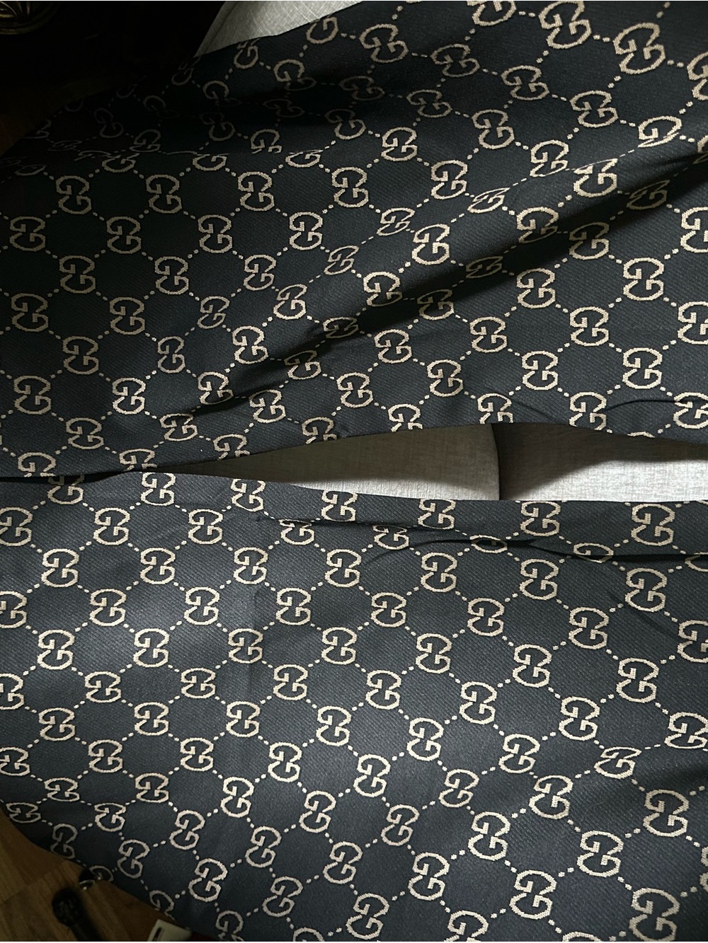 Gucci Black and Beige GG Monogram Crystal-Hem Top - Picture 12 of 16